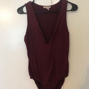 Deep v neck body suit
